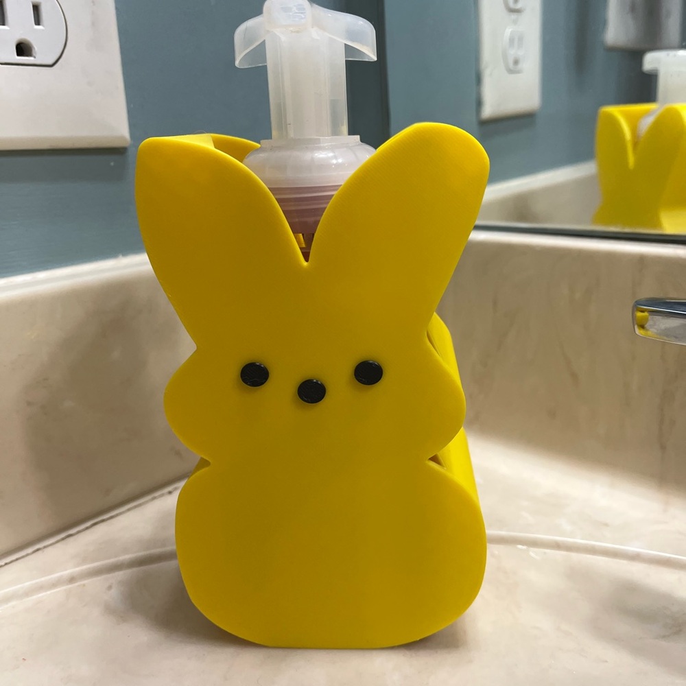 Yellow Bunny Soap Dispenser Holder - Cute Bath Accessory